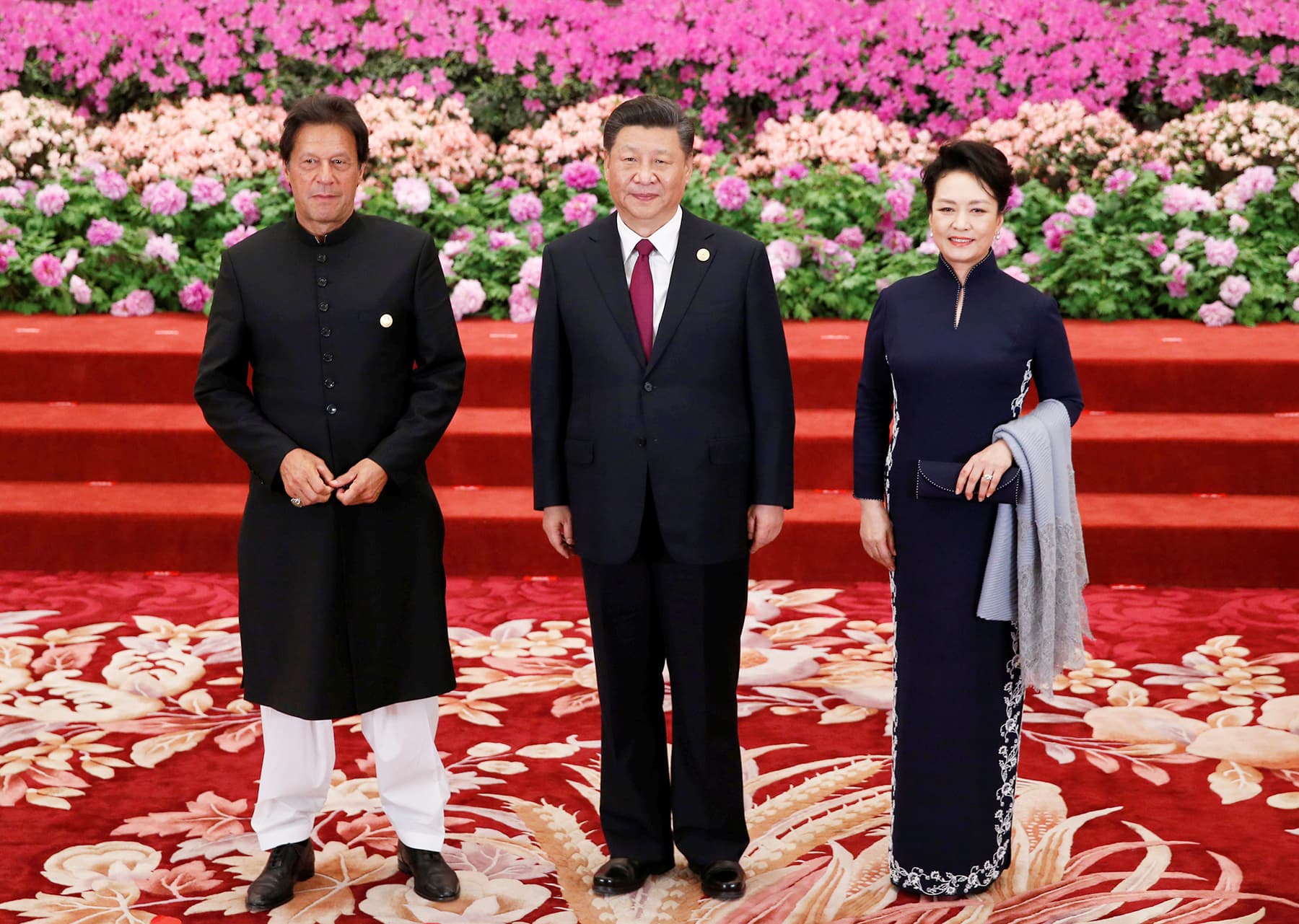 Pakistani Prime Minister Imran Khan arrives to attend a welcoming banquet for the Belt and Road Forum hosted by Chinese President Xi Jinping and his wife Peng Liyuan at the Great Hall of the People in Beijing, China, April 26, 2019. REUTERS/Jason Lee/Pool