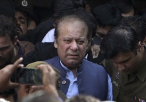 Lahore: FILE - In this Oct. 8, 2018 file photo, former Pakistani Prime Minister Nawaz Sharif leaves after appearing in a court in Lahore, Pakistan. A Pakistani court has ordered to let former prime minister Sharif to go abroad for treatment without submitting any bond. Sharif's lawyer, Ashtar Ausaf says Saturday, Nov. 16, 2019 that Lahore High Court gives Sharif four weeks for treatment abroad extendable if he is not fully fit to travel back.AP/PTI(AP11_16_2019_000154A)