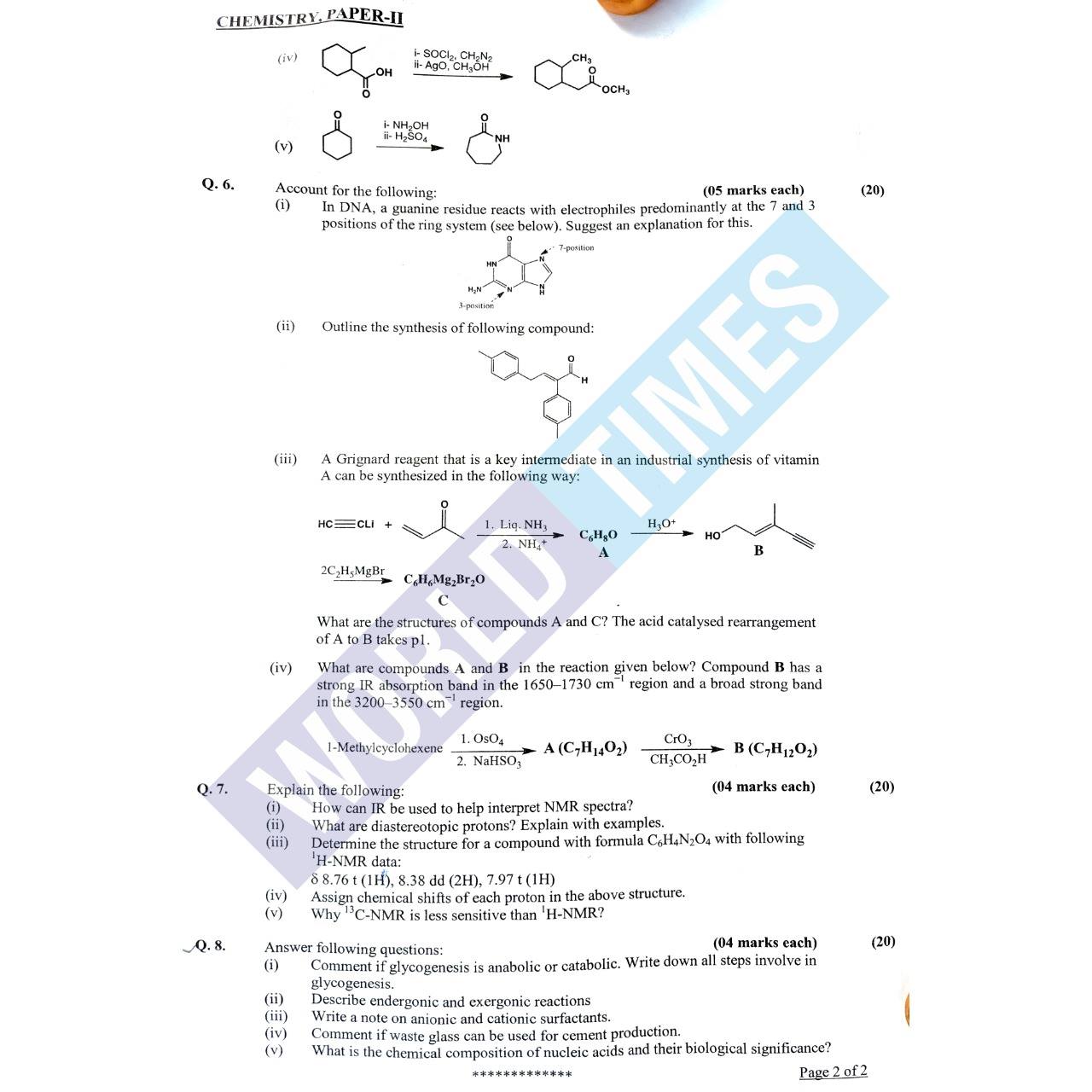 Chemistry Paper 2 II